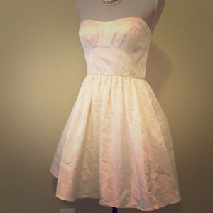 Aidan Maddox Ivory brocade taffeta  party dress